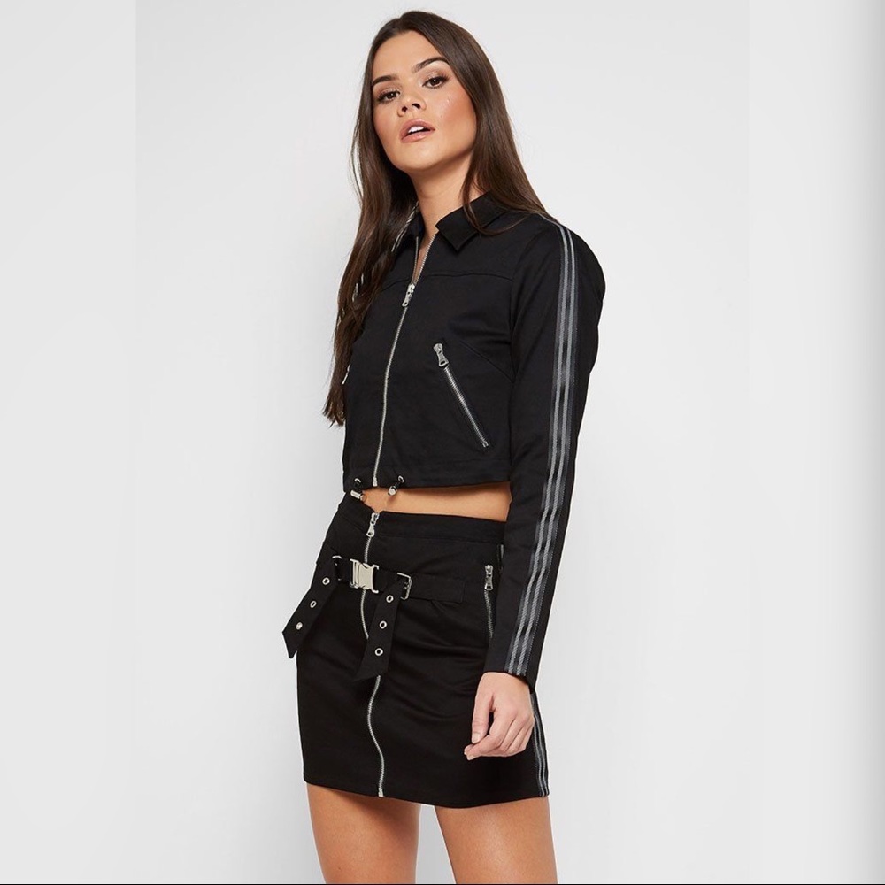 Maniere De Voir Cropped Contrast Jacket